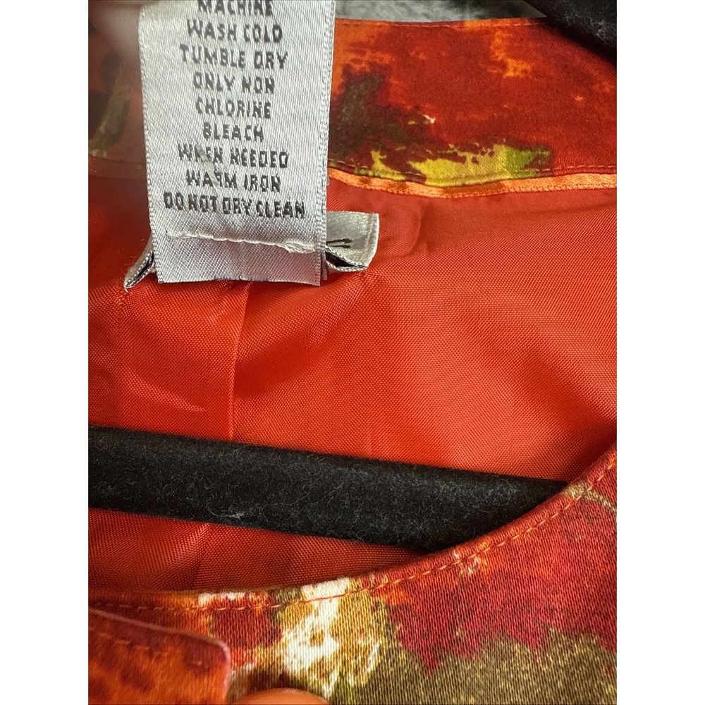Chicos Button Up‎ Jacket Red Pink Coral Long Sleeve Blouse Coat Womens Size 0 - Picture 6 of 16